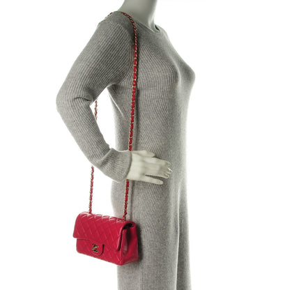Chanel Lambskin Quilted Mini Rectangular Flap Red 2 of 8