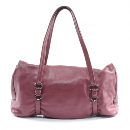 Prada Leather Easy Foldover Pushlock Satchel Purple 3 of 8