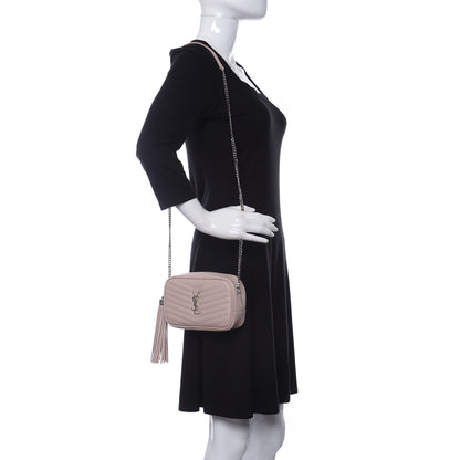 Saint Laurent Grain De Poudre Matelasse Monogram Mini Lou Camera Bag Marble Pink 2 of 8