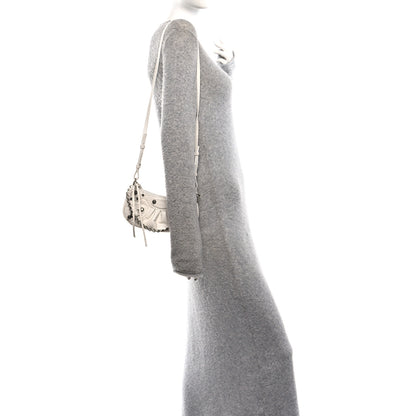 Balenciaga Extra Supple Calfskin Crocodile Embossed Le Cagole Mini Purse With Chain White 2 of 9