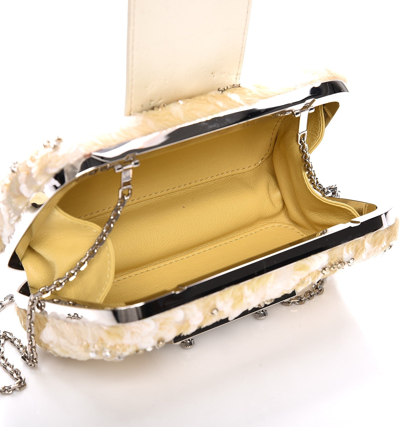 Louis Vuitton Sequin Petit Tresor Miniaudiere Clutch Yellow 5 of 7
