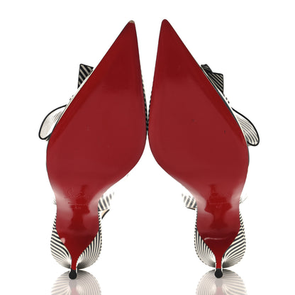 Christian Louboutin Patent Stripes Clare Nodo 80 Pumps 40 Jeans White 6 of 8