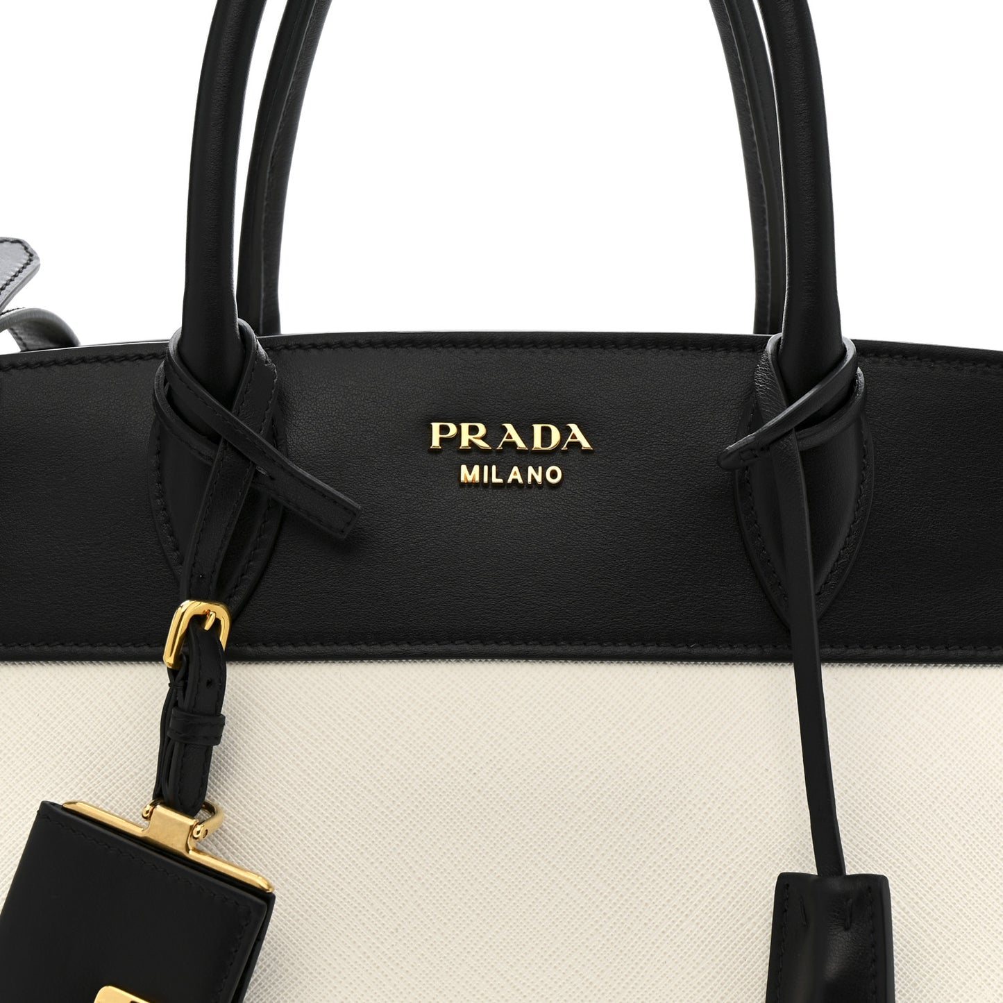 Saffiano City Calfskin Medium Esplanade White Black