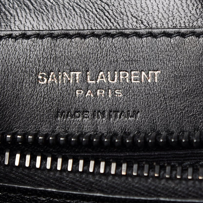 Saint Laurent Sheepskin Matelasse Chevron Monogram Monochrome Medium College Bag Black 6 of 12