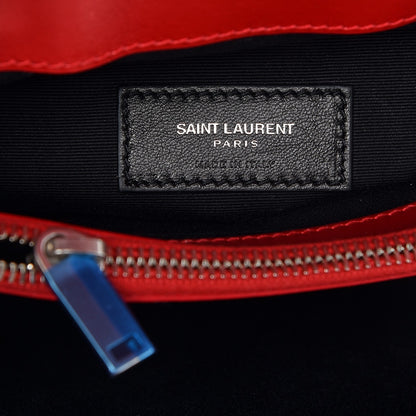 Saint Laurent Calfskin Y Quilted Monogram Medium Loulou Chain Satchel Red 6 of 7