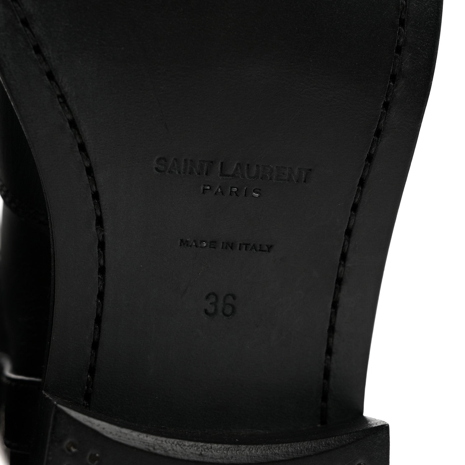 Saint Laurent Calfskin Kate 105 Western Knee High Boots 36 Black 7 of 10