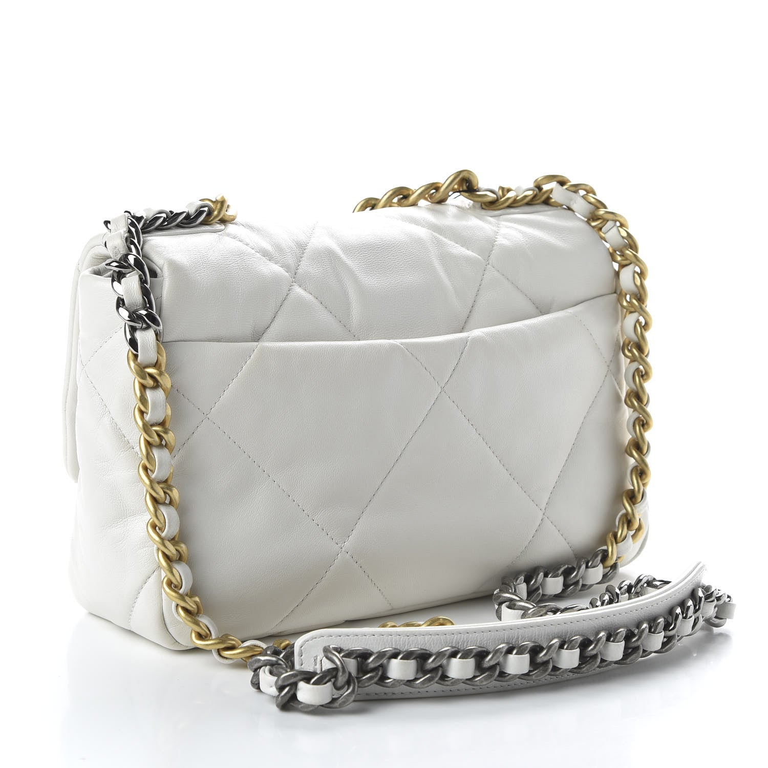 Chanel Goatskin Quilted Medium 19 Flap White 3 of 10