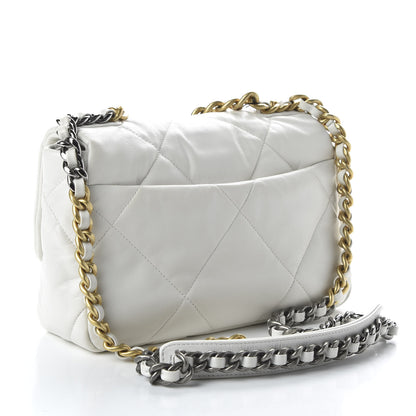 Chanel Goatskin Quilted Medium 19 Flap White 3 of 10