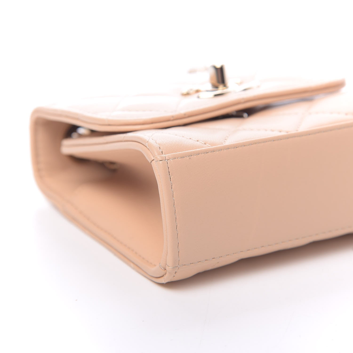 Chanel Lambskin Quilted Mini Trendy CC Clutch With Chain Beige 7 of 10