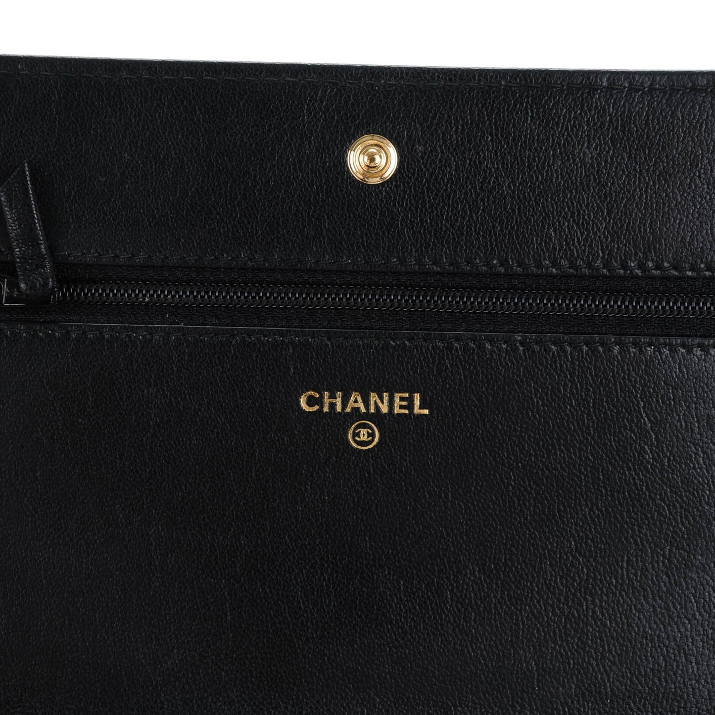 Sheepskin Quilted Mademoiselle Vintage Wallet On Chain WOC Black
