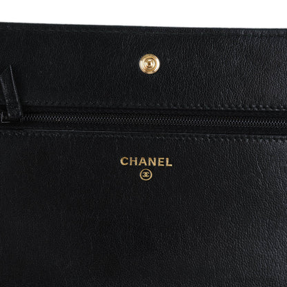 Chanel Sheepskin Quilted Mademoiselle Vintage Wallet On Chain WOC Black 5 of 9
