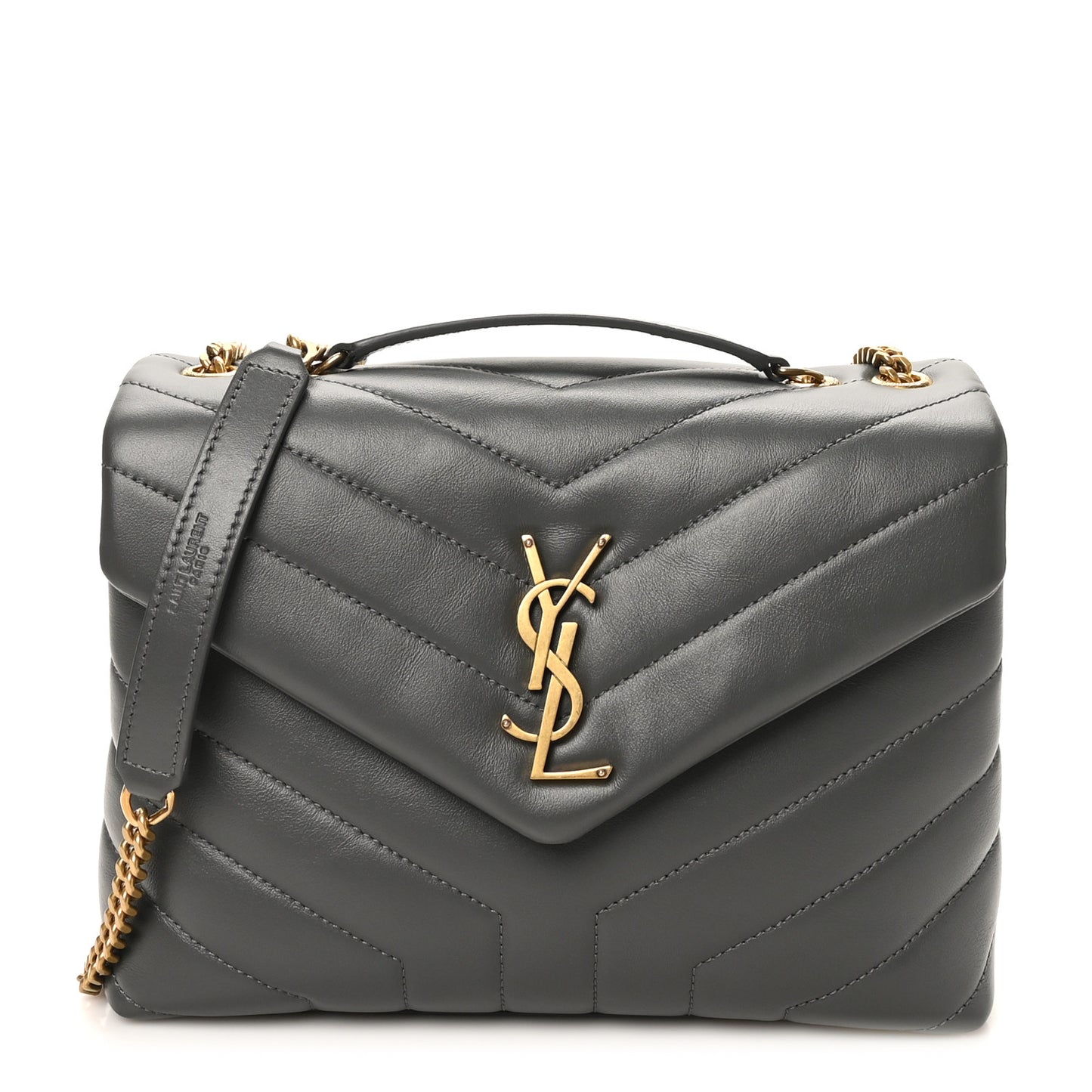 Calfskin Y Quilted Monogram Small Loulou Chain Satchel Storm