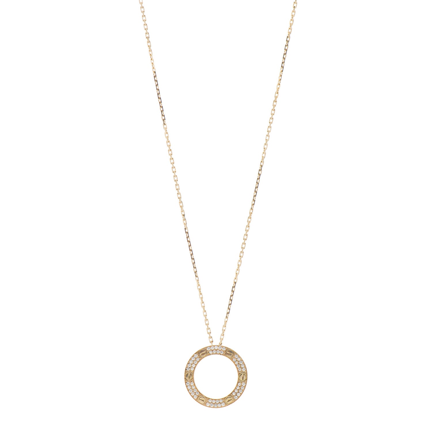Cartier 18K Yellow Gold Diamond LOVE Paved Necklace 1 of 6