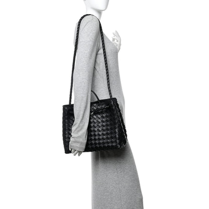Bottega Veneta Nappa Intrecciato Medium Andiamo Shoulder Bag Black 2 of 9