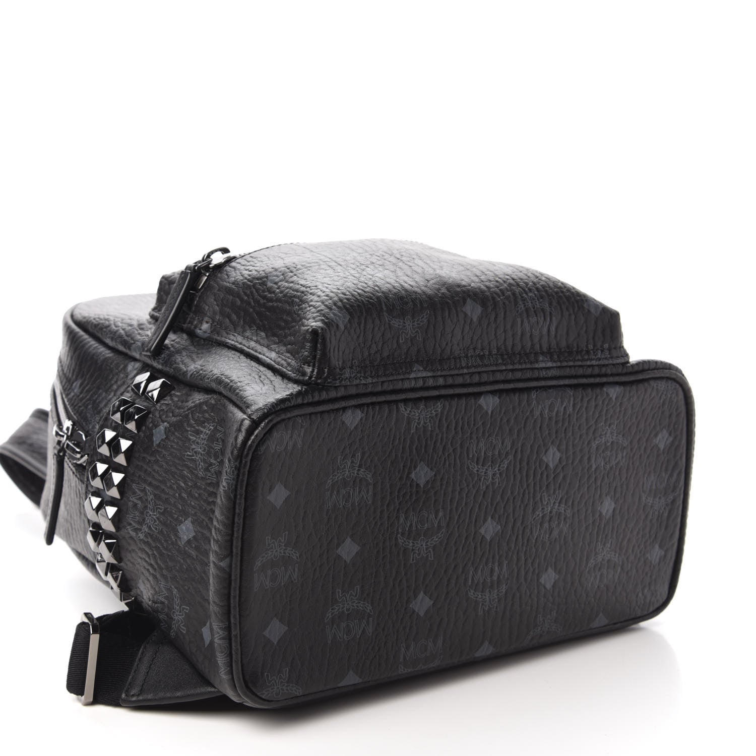 MCM Visetos Small Side Stud Stark Backpack Black 3 of 8