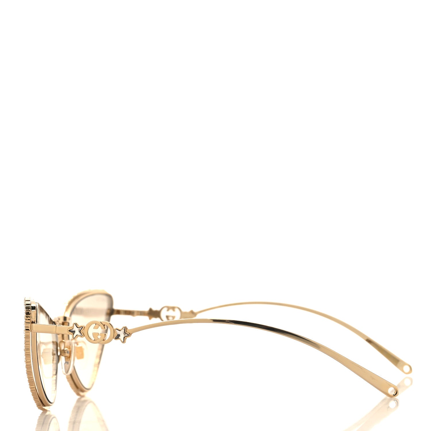 Gucci Crystals Cat Eye Sunglasses GG1569S Gold 3 of 9