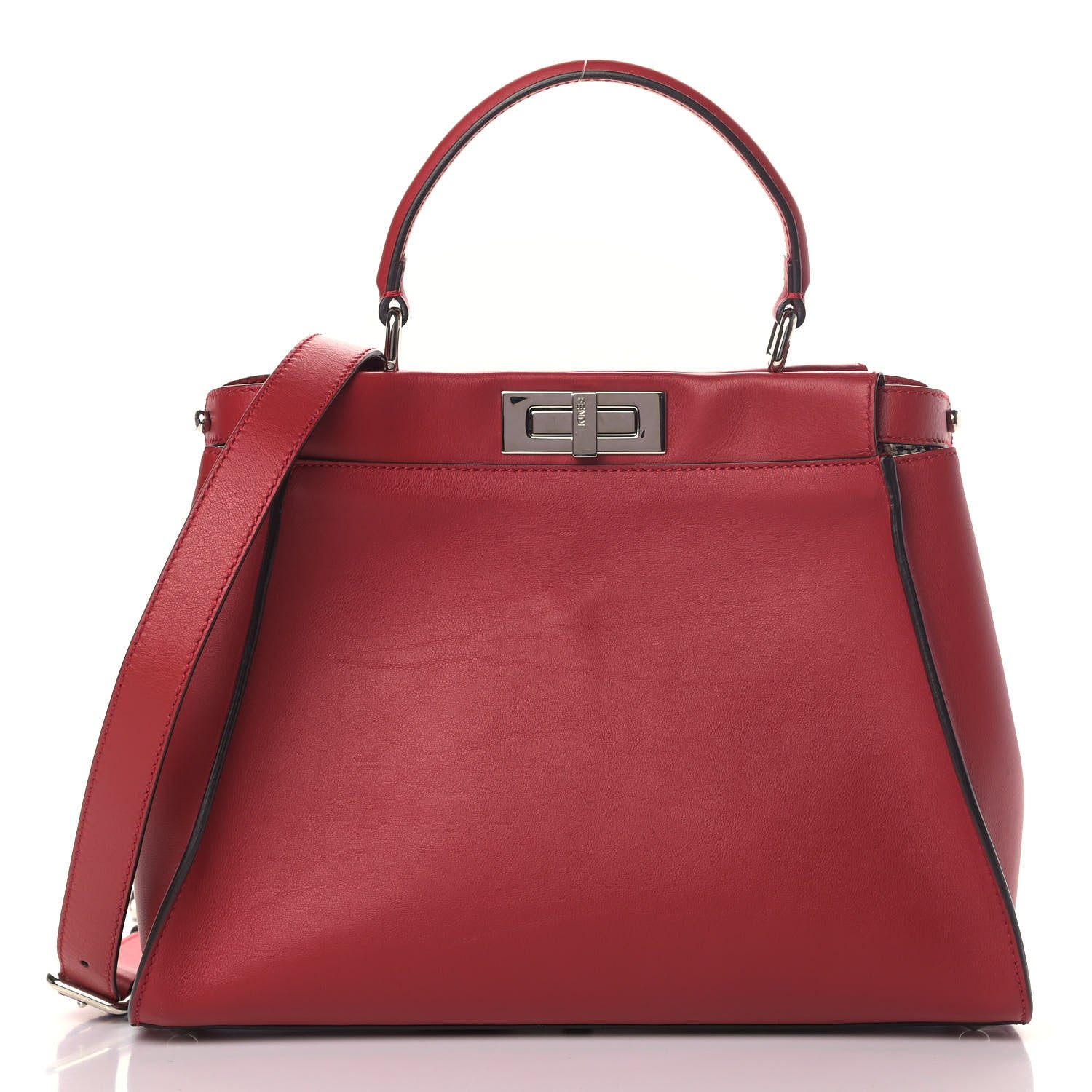 Fendi Vitello Seta Elaphe Crocodile Monster Eyes Medium Peekaboo Iconic Satchel Ribes Naturale 2 of 7