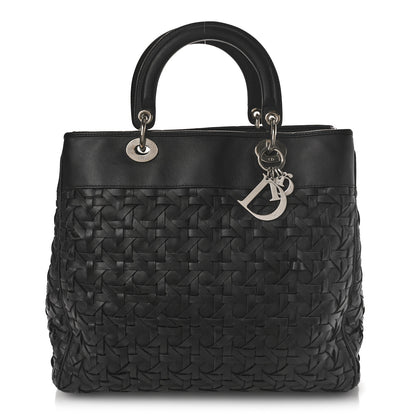 Christian Dior Lambskin Woven Lady Dior Avenue Tote Black 1 of 10