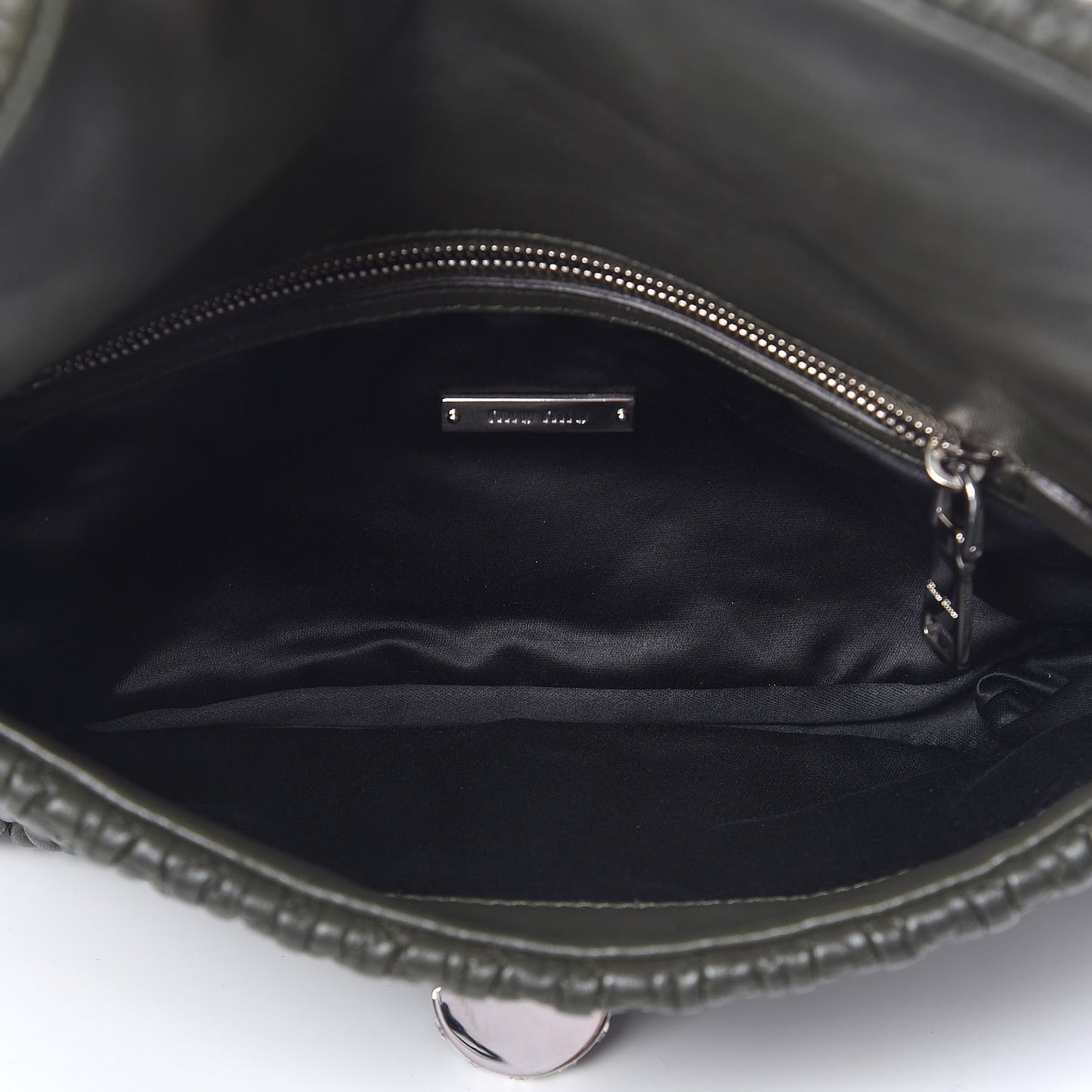 Nappa Matelasse Crystal Flap Clutch Dark Green