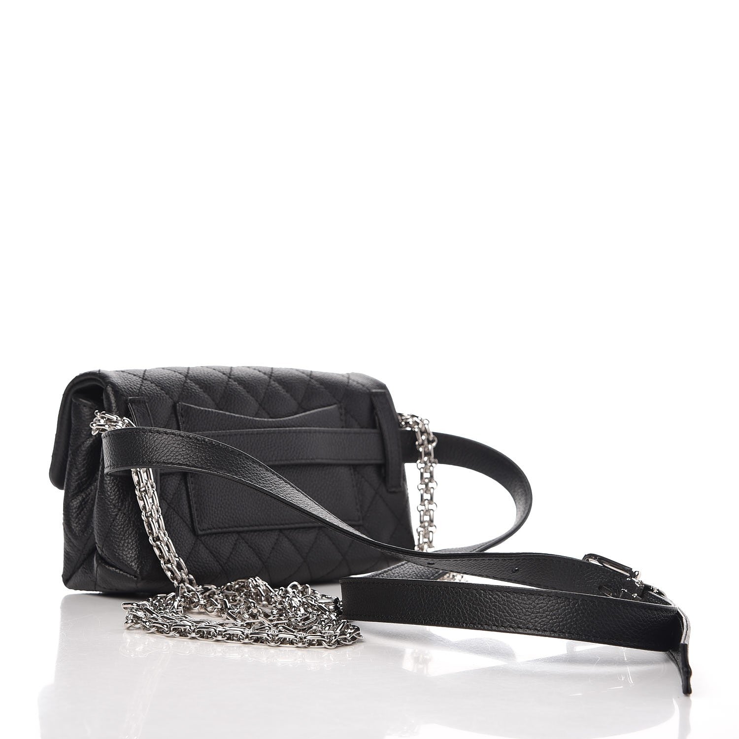 Chanel Grained Calfskin Quilted 2.55 Reissue Flap Belt Bag Clutch Black 6 of 12