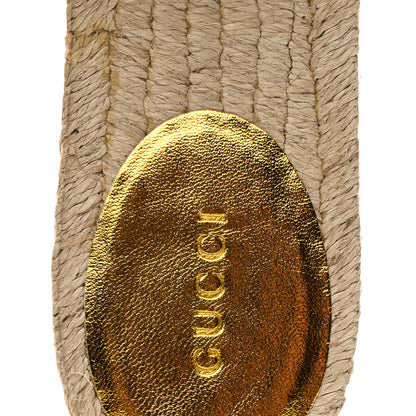 Gucci Metallic Nappa Matelasse GG Marmont Espadrille Slide Sandals 37 Oro 8 of 9