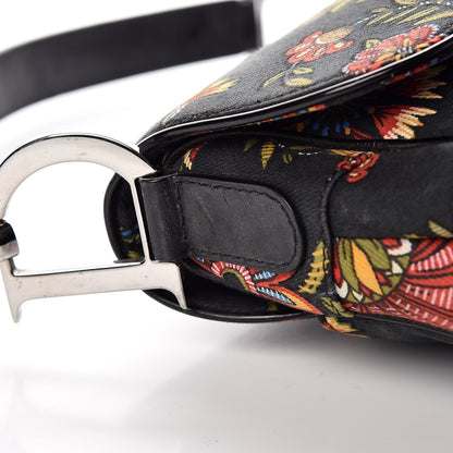 Christian Dior Canvas Floral Saddle Bag Black 13 of 13