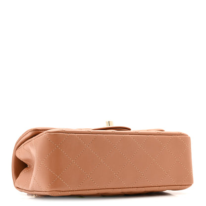 Chanel Lambskin Quilted Mini Rectangular Flap Brown 4 of 12