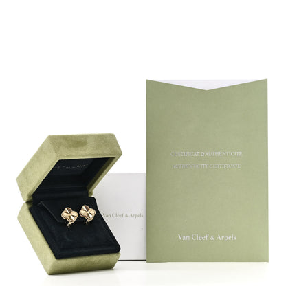 Van Cleef & Arpels 18K Yellow Gold Guilloche Vintage Alhambra Earrings 5 of 5