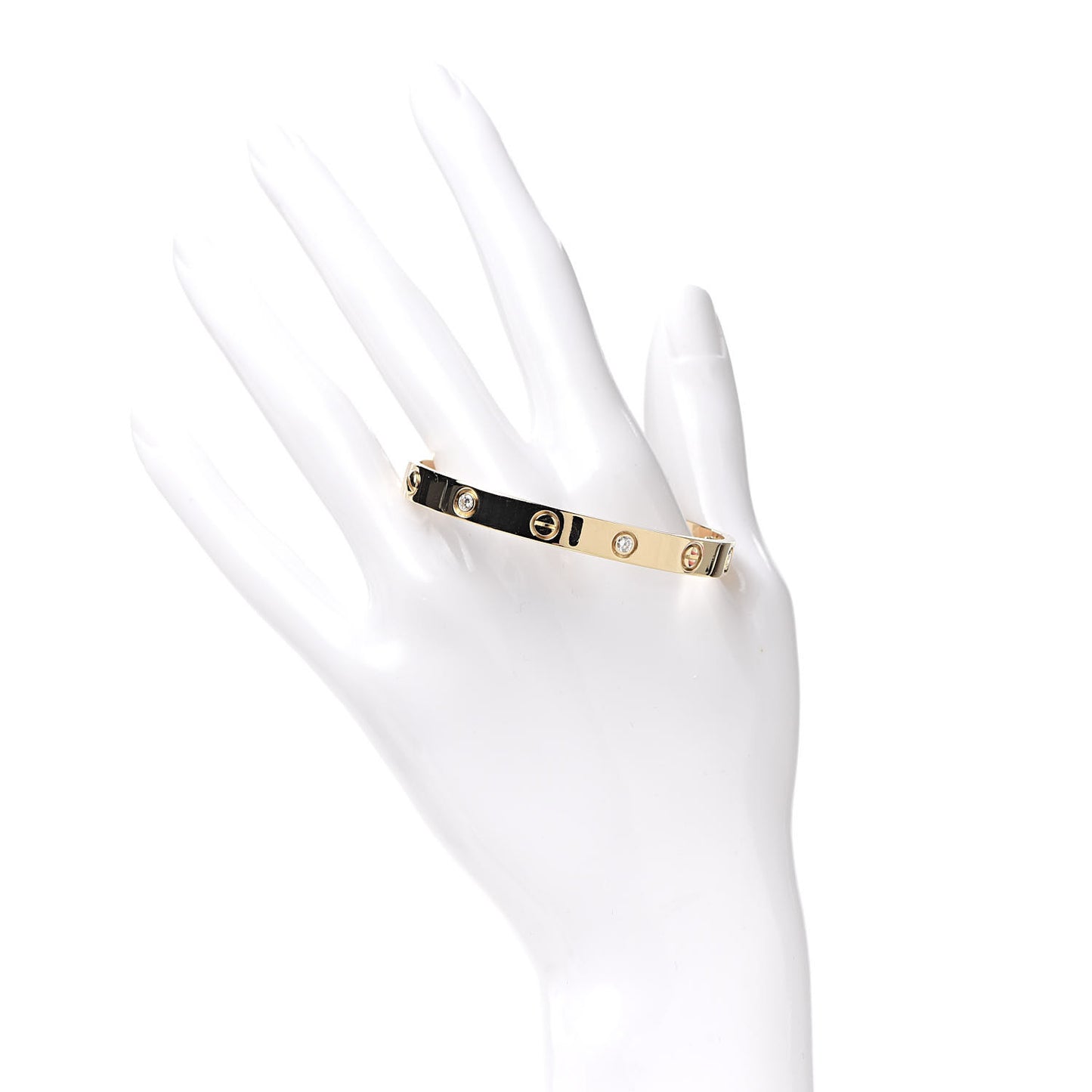 18K Yellow Gold 6 Diamond LOVE Bracelet 16