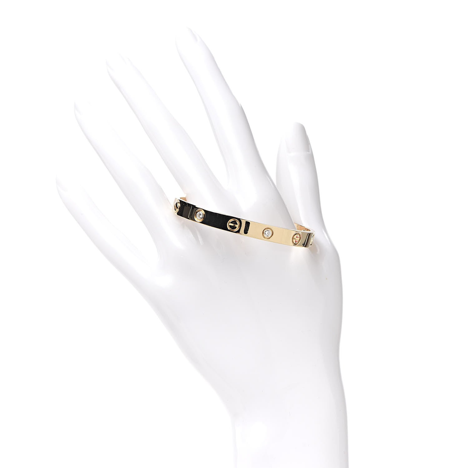 Cartier 18K Yellow Gold 6 Diamond LOVE Bracelet 16 2 of 5