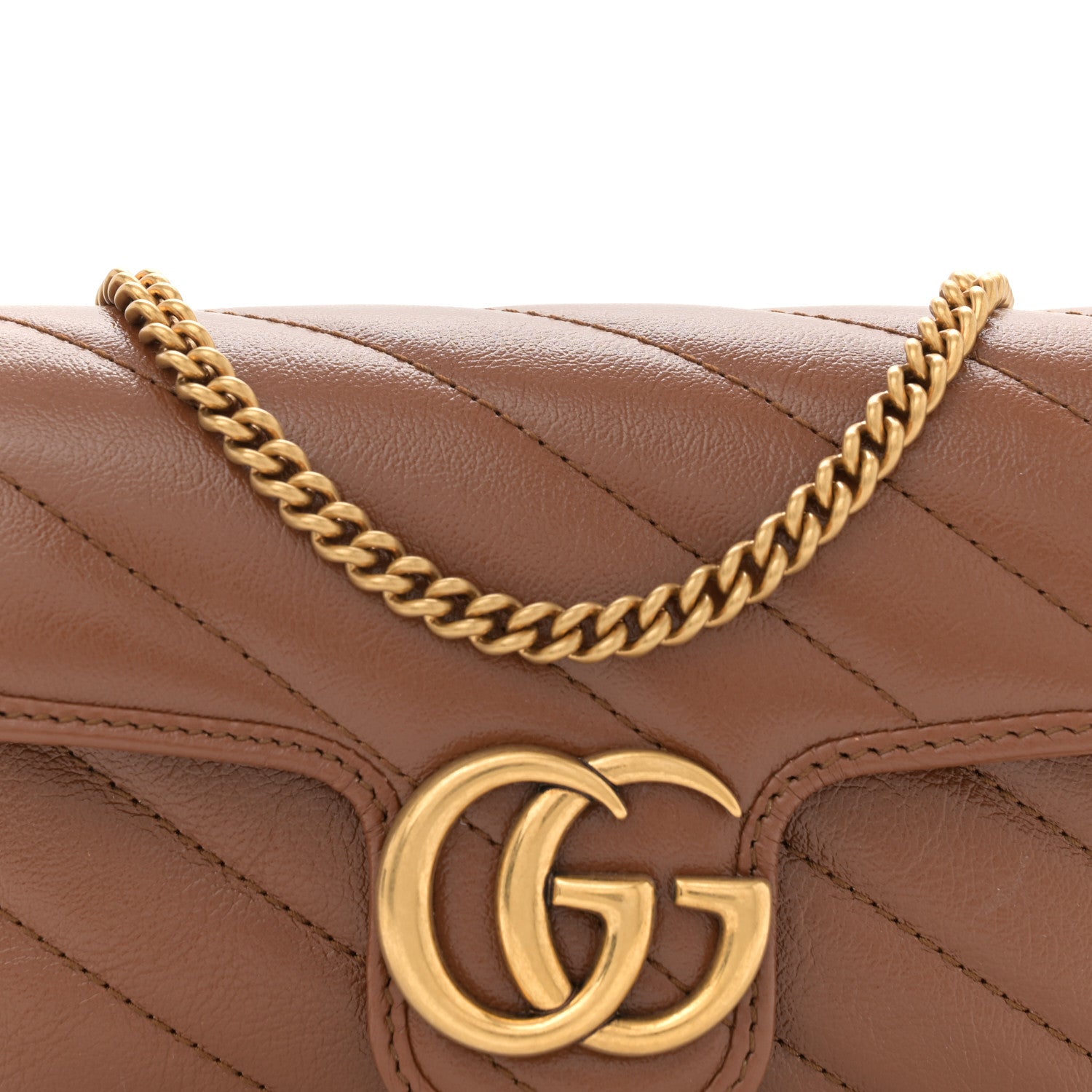 Gucci Azalea Calfskin Matelasse Diagonal Super Mini GG Marmont Shoulder Bag Cuir 8 of 11