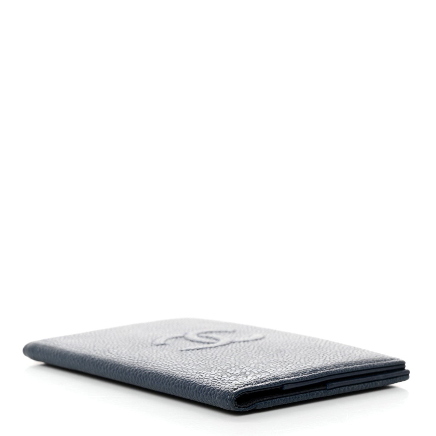 Caviar Timeless Passport Holder Navy Blue