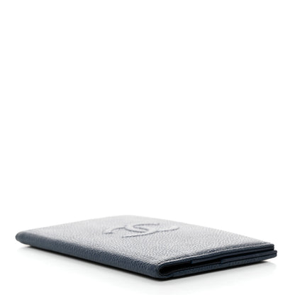 Chanel Caviar Timeless Passport Holder Navy Blue 4 of 7