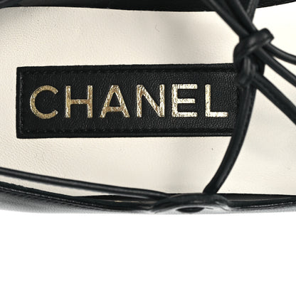 Chanel Lambskin Patent Cap Toe CC Mary Jane Pumps 37.5 Black 8 of 10