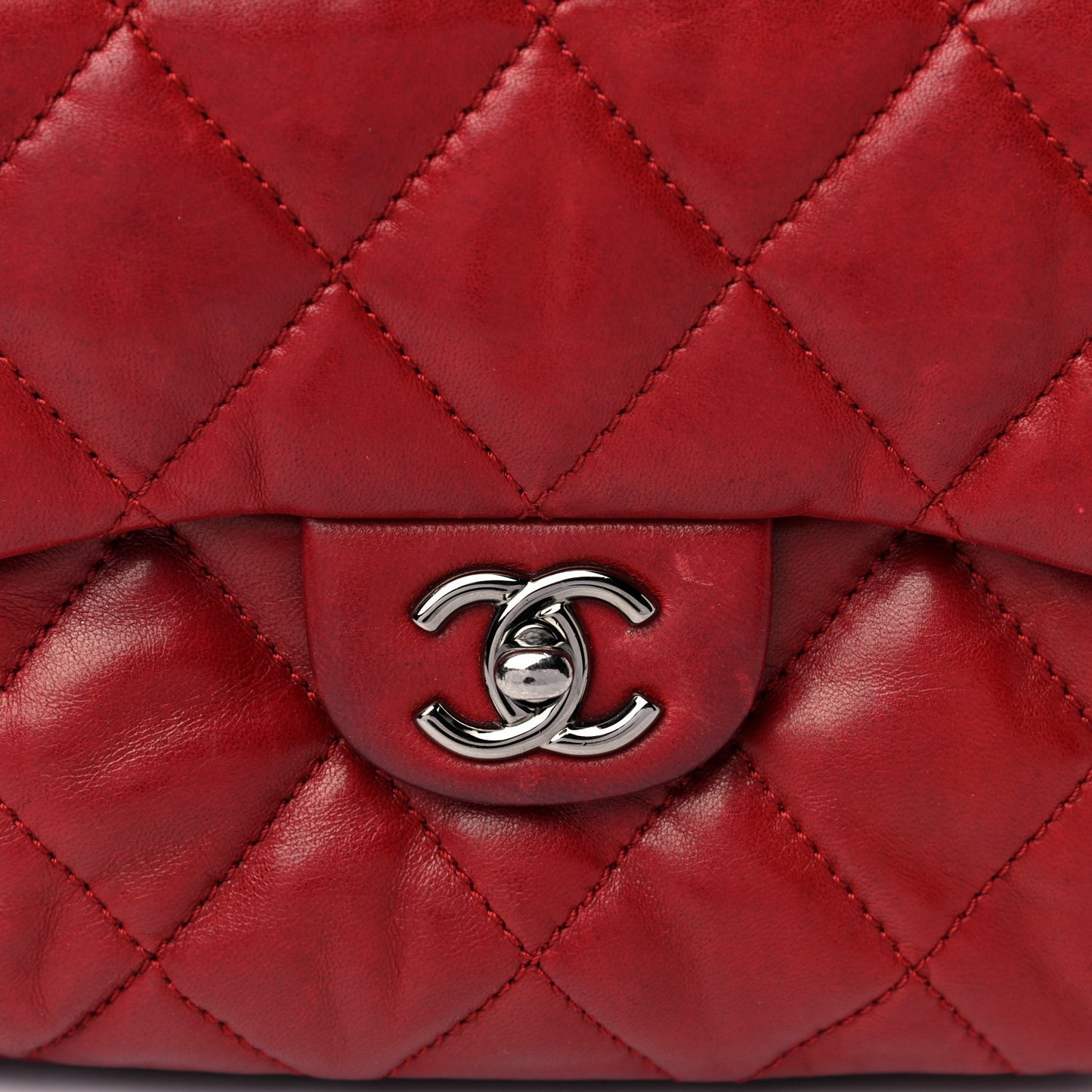 Lambskin Quilted Mini Chanel 3 Flap Red