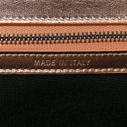 Christian Dior Metallic Ceramic Effect Deerskin Medium Diorama Flap Bag Gold 7 of 9