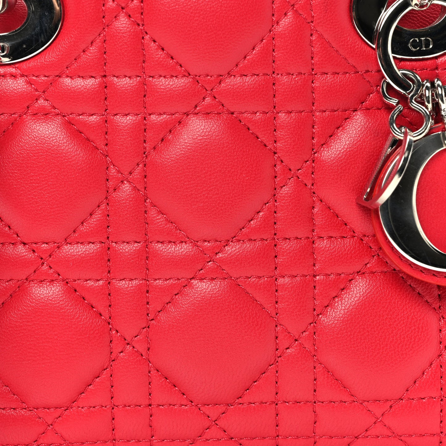 Lambskin Cannage Mini Lady Dior Red