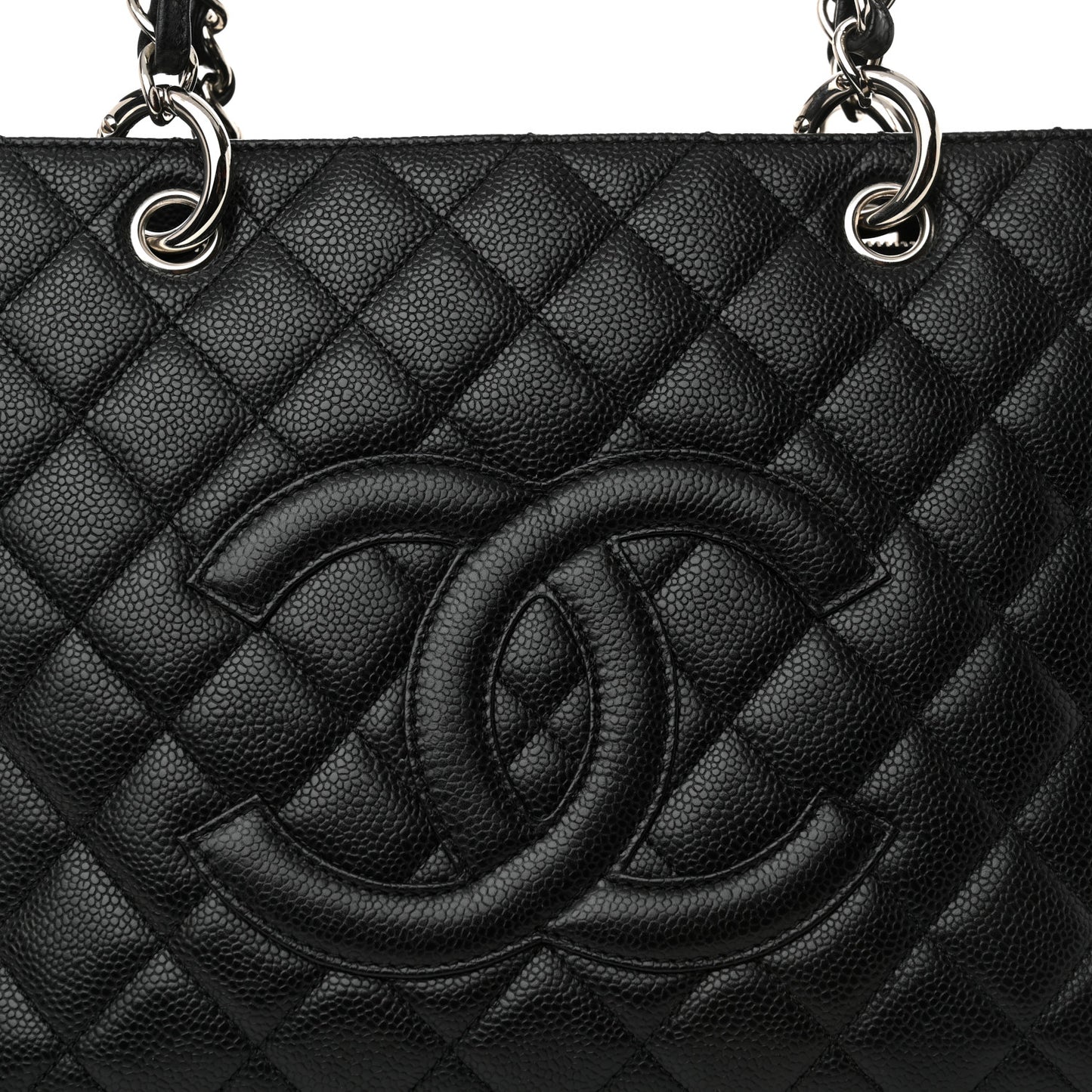 Caviar Quilted Grand Shopping Tote GST Black