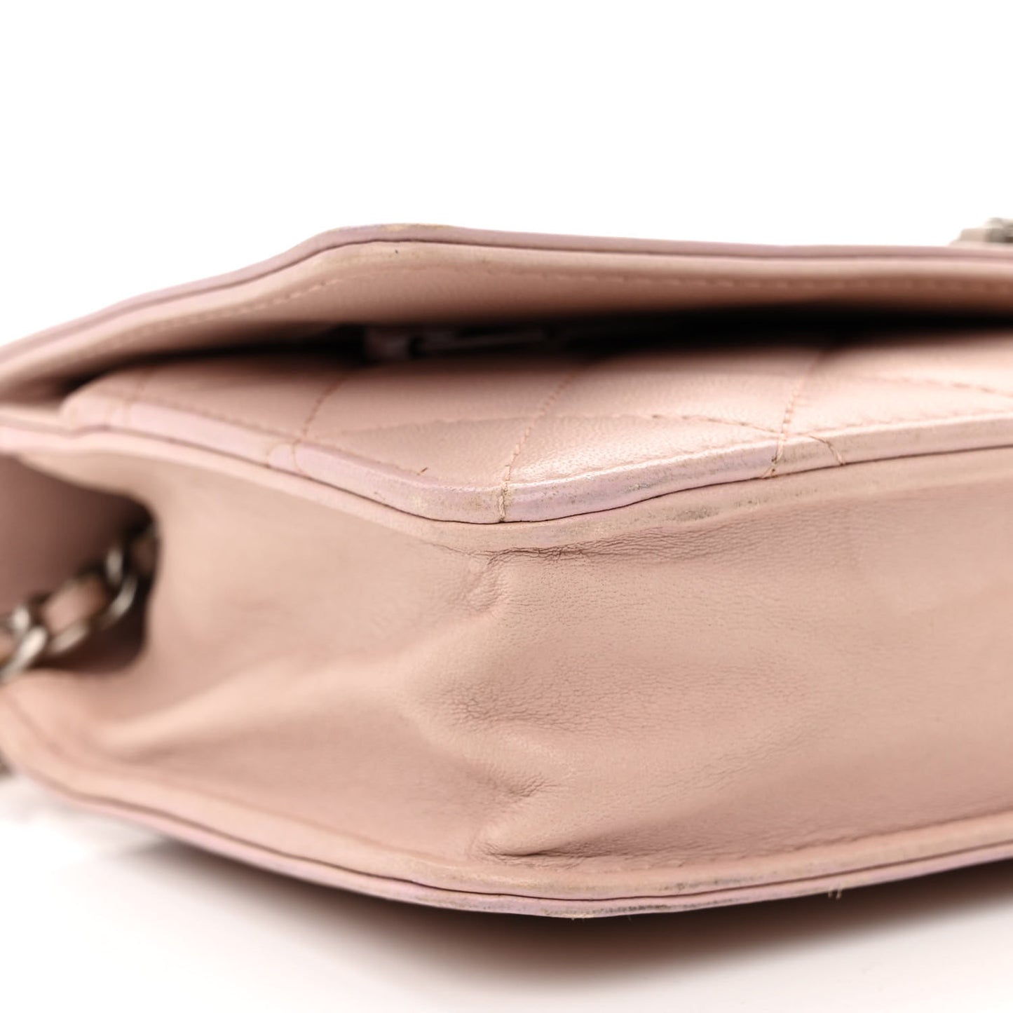 Lambskin Quilted Boy Wallet On Chain WOC Pink