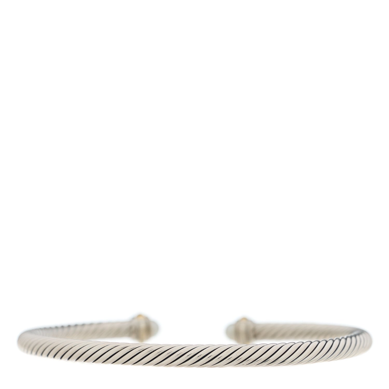 David Yurman Sterling Silver 18K Yellow Gold Pearl 4mm Cable Classics Bracelet 2 of 3