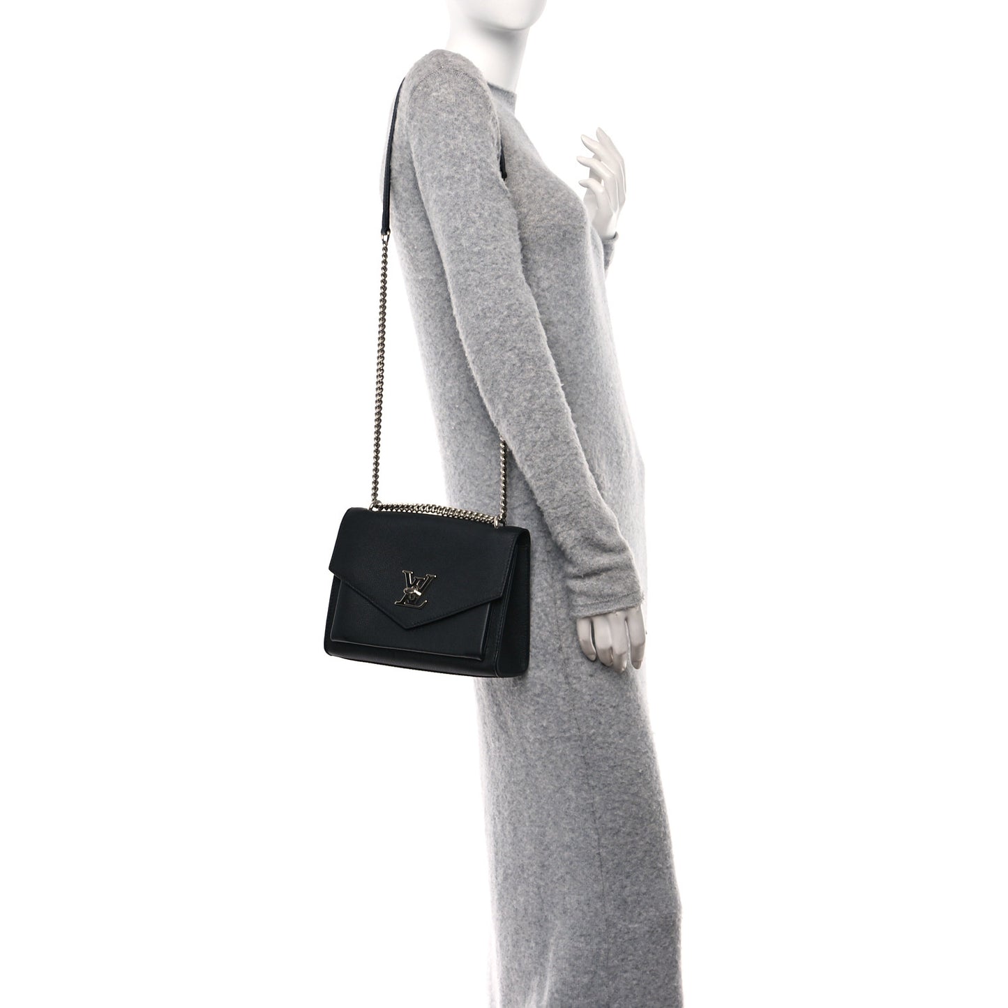 Soft Calfskin Mylockme Chain Bag BB Black