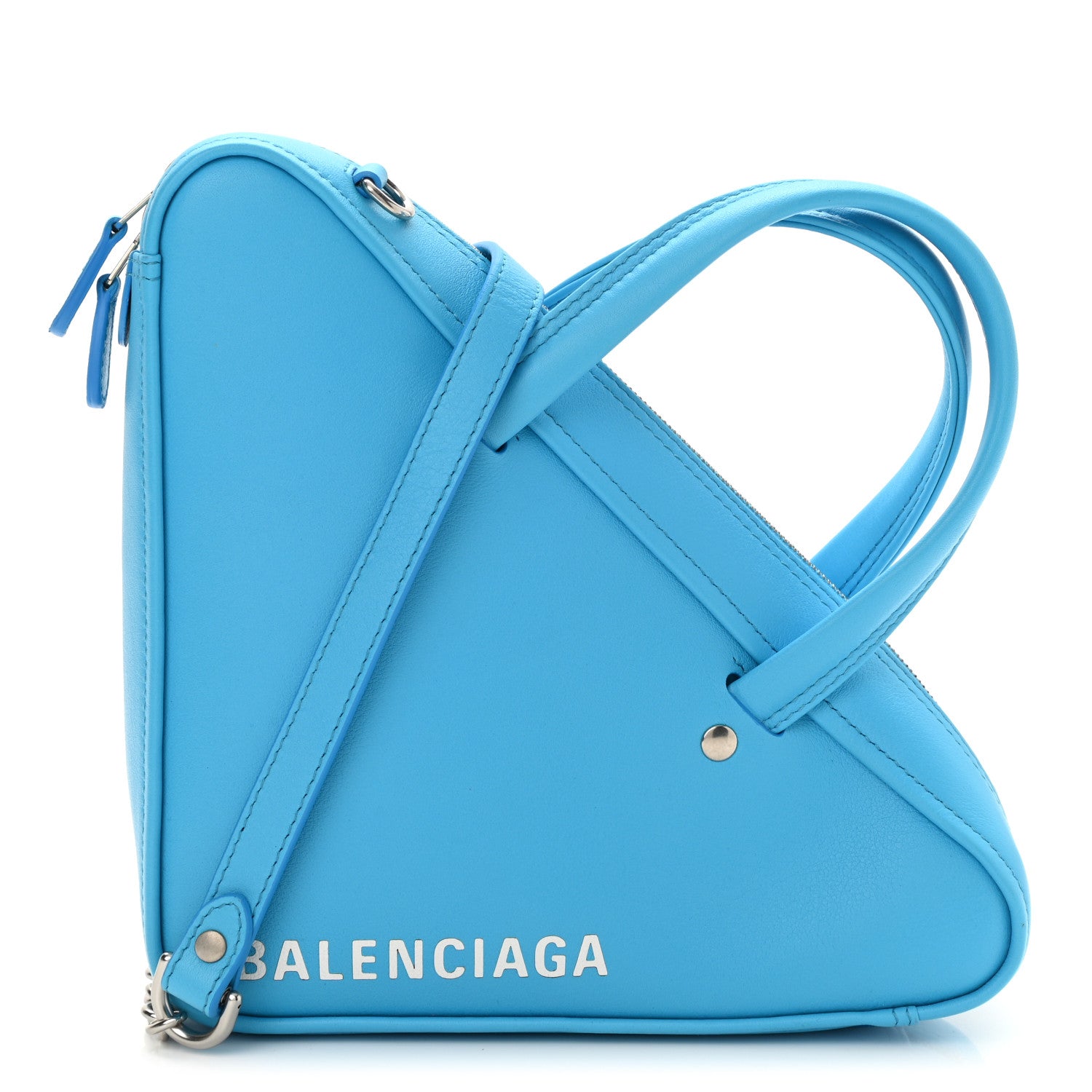 Balenciaga Calfskin XS Triangle Chain Duffle Baby Blue 1 of 9