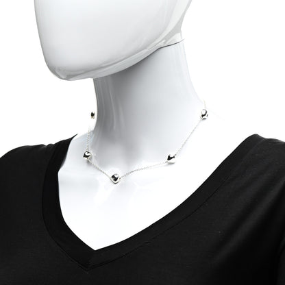 Tiffany Sterling Silver 10mm Elsa Peretti Nugget Station Necklace 2 of 5