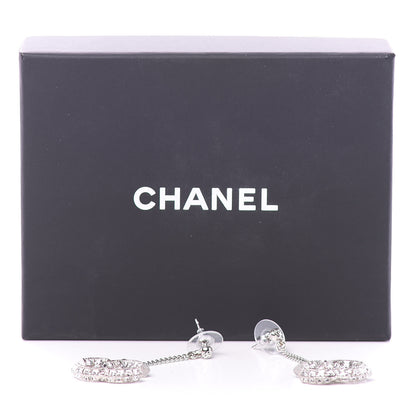 Chanel Baguette Crystal CC Drop Earrings Silver 4 of 4