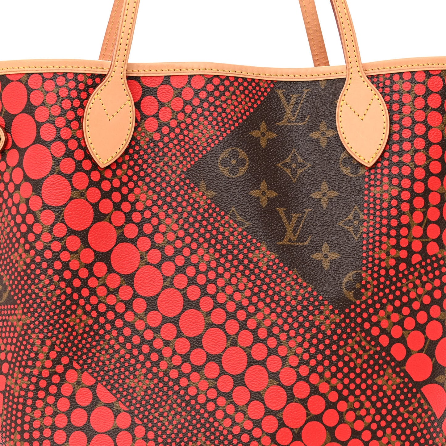 Monogram Kusama Waves Neverfull MM Red
