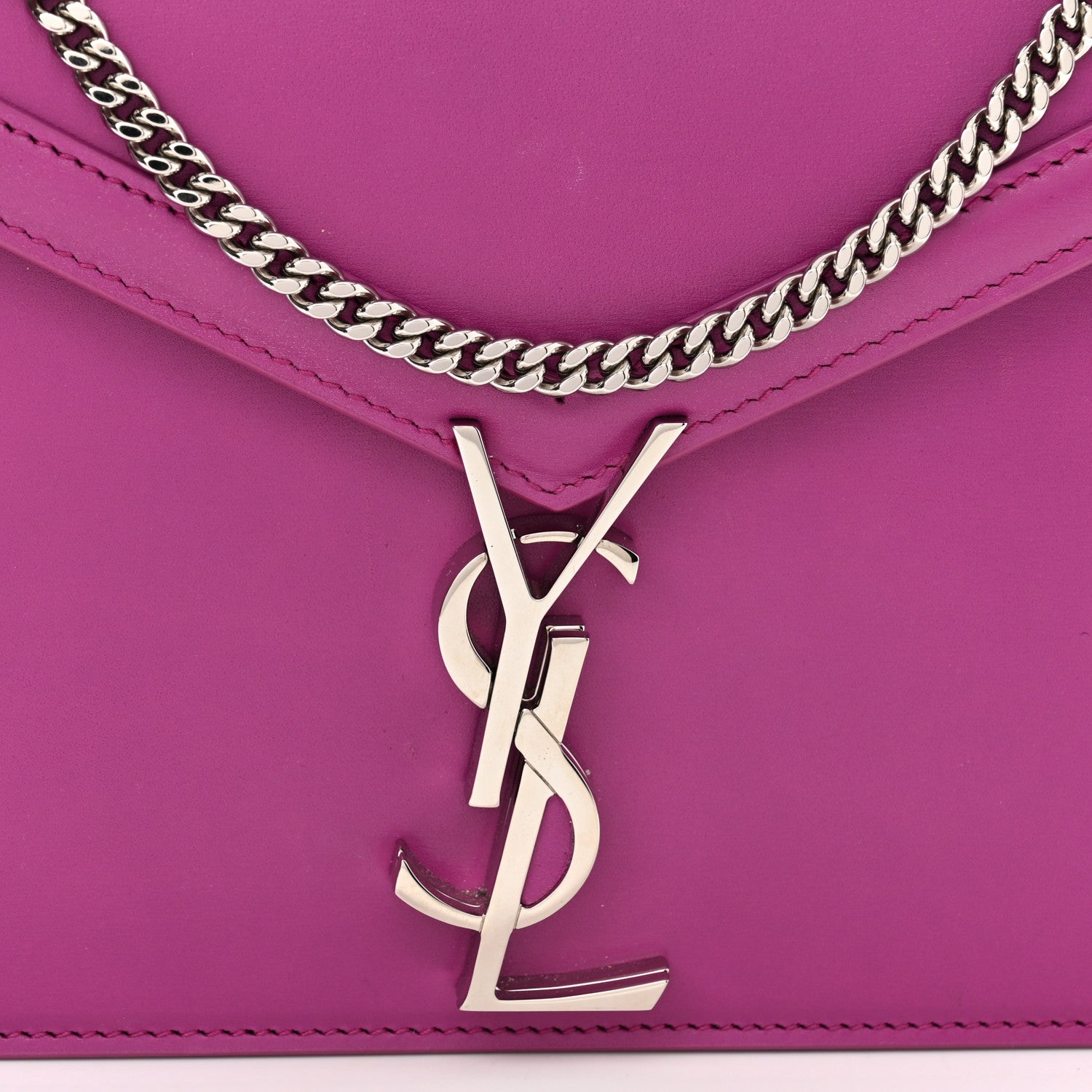 Saint Laurent Smooth Calfskin Monogram Cassandra Clasp Bag Electric Fuchsia 8 of 10
