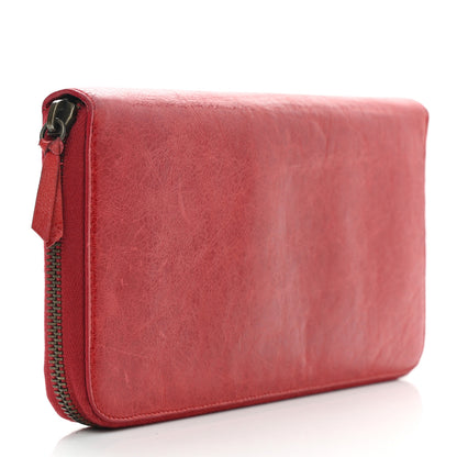 Balenciaga Agneau Classic Hardware Compagnon Wallet Rouge Coquelicot 3 of 8