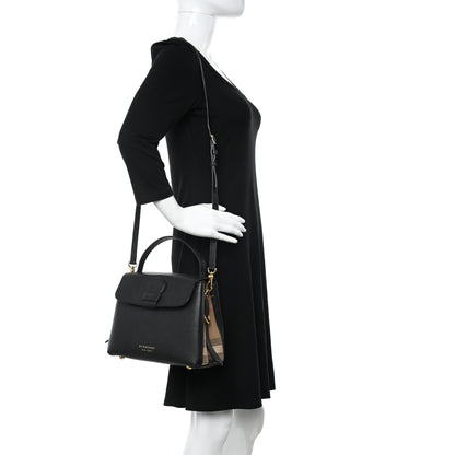 Burberry Derby Calfskin House Check Small Camberley Black 2 of 11