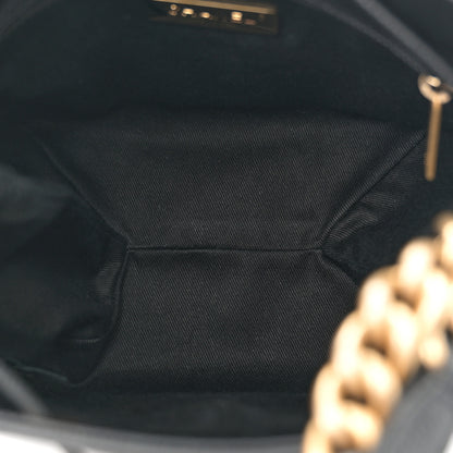Chanel Grained Calfskin Stitched Small Drawstring Bag Black 5 of 10