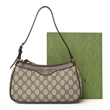 Gucci GG Supreme Monogram Textured Dollar Calfskin Small Ophidia Hobo Beige Ebony New Acero 10 of 10